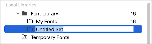 The new set highlighted in the Font Library on macOS 11
