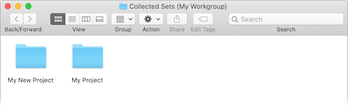 A folder of collected sets in macOS