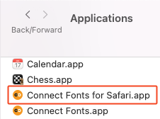 Installing the Connect Fonts with Safari browser extension