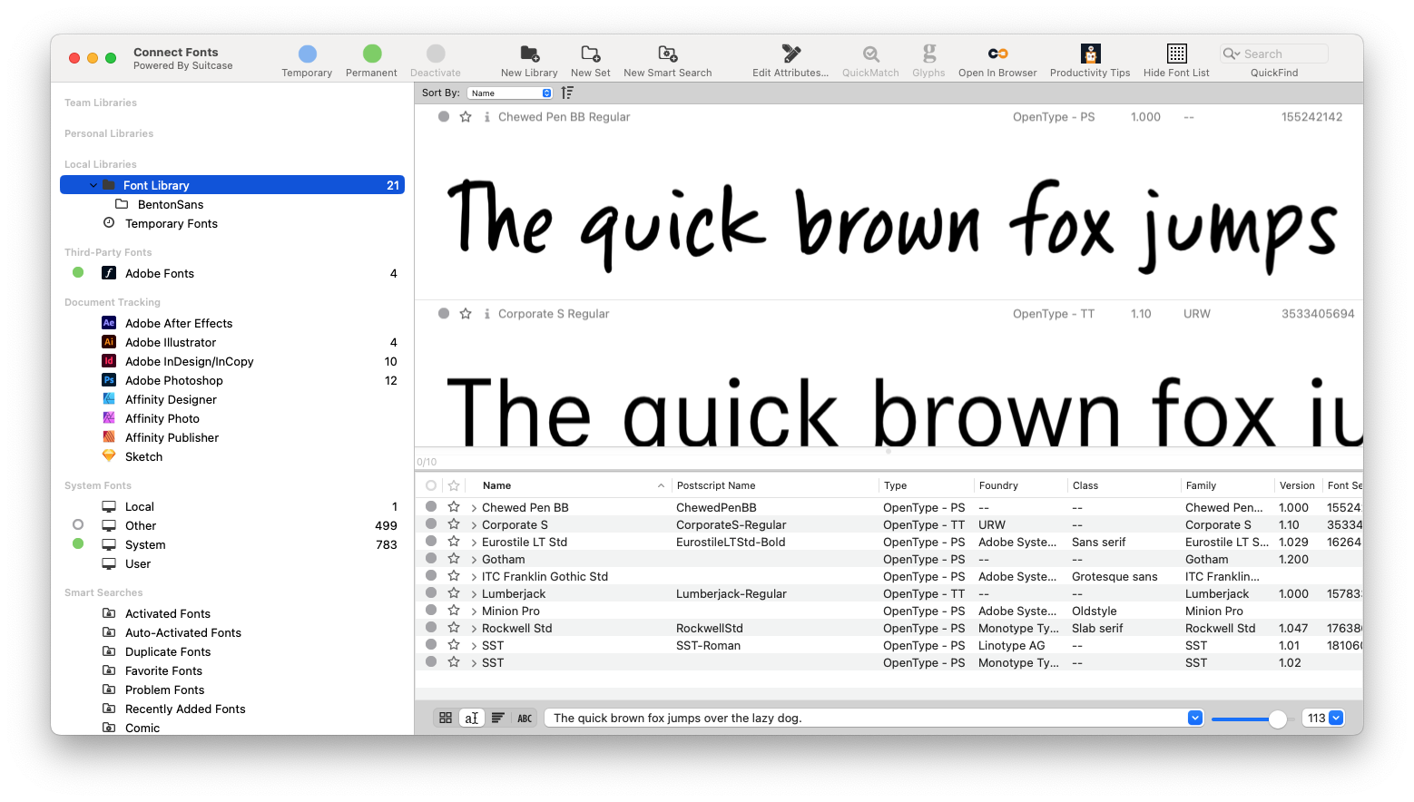 Creating a set in Connect Fonts Desktop – Extensis