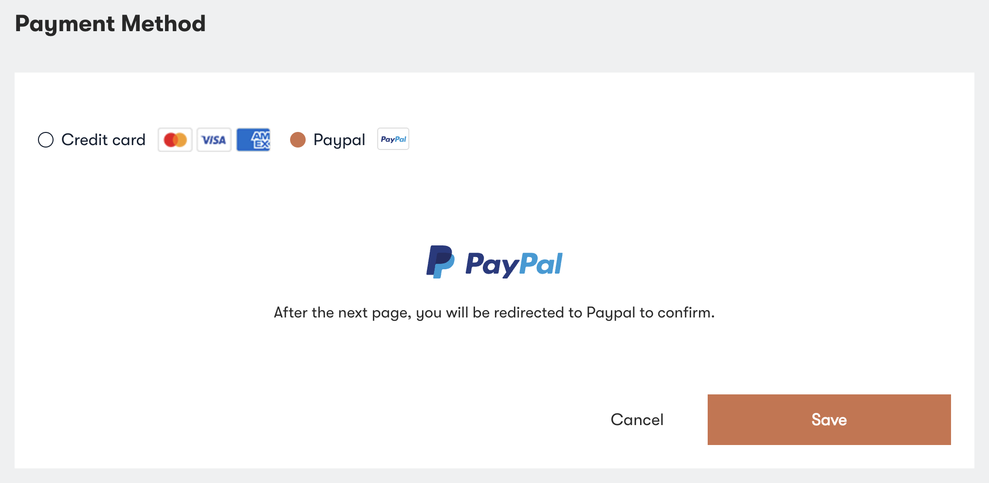 The PayPal details page