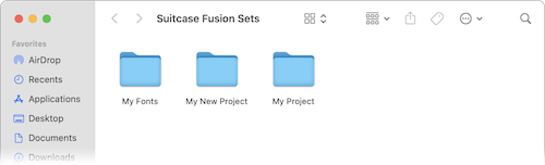 A folder of collected sets in macOS