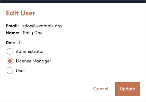 The Edit User dialog
