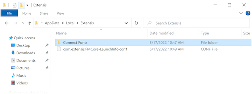 The address bar of a File Explorer window, showing the path to the local appdata folder