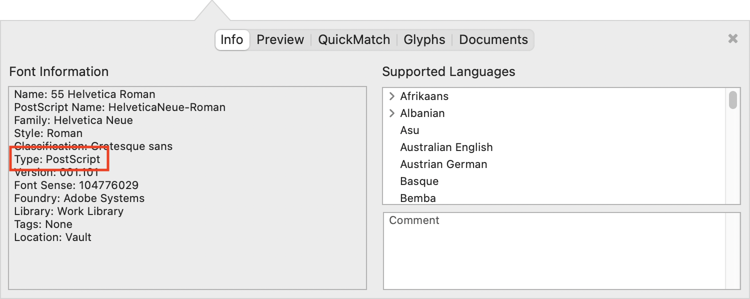 How to Tell Which Files Use Type 1 PostScript Fonts